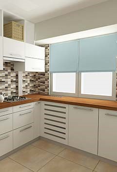 Custom Lutron Motorized Shades For Kitchen Stanford