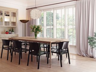 Mini Blinds | Master Window Shade CA Cordless mini blinds enhancing a living room with modern style and easy functionality.