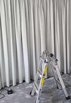 White Curtains Installed In Cupertino